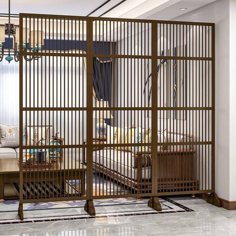 新中式入户现物玄关柜客隔断厅屏风置架简约代XCW进门遮挡格栅装