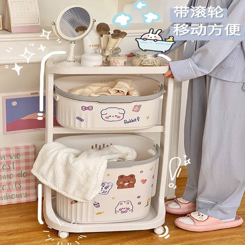 架浴脏脏衣篮推车置物架脏衣篓卫生间衣服洗手HLU间收纳衣架脏衣