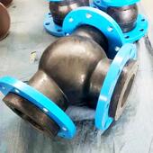 法连波纹管橡胶三通接176头T型橡可挠曲单兰球体三接通胶膨胀节厂