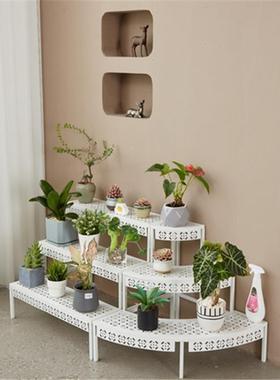 阳台花架子20479艺阶梯花角落地式多层多室内客肉厅铁置物户外弧