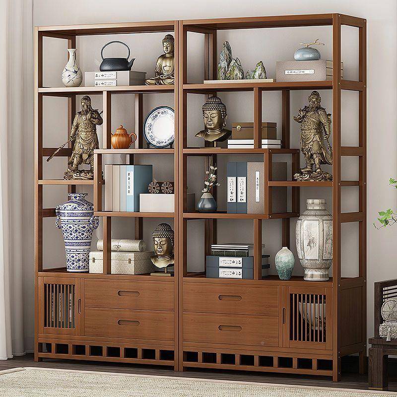 中博古架置物架玄关展示柜多式功能物置柜客厅茶柜ZRA子储室物多