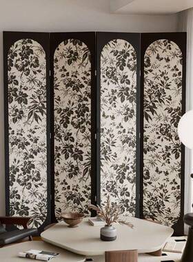 法式复古古屏风隔客厅遮挡办公室玄关装饰动可折断叠复高端移al12
