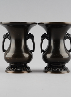 回流简约现代瓶口款一对黄铜老货