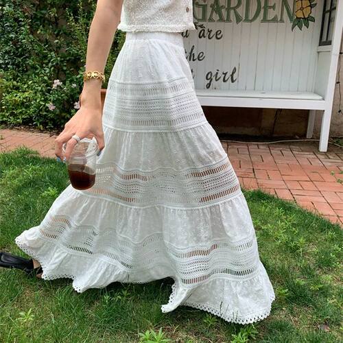 Solid color patchwork puffy cake skirt女士纯色拼接蓬蓬蛋糕裙