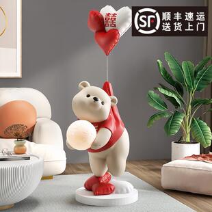饰品婚房布置闺蜜新婚结婚礼物新人 婚庆用品熊摆件落地客厅家居装