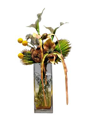 高级感橙色仿真花摆件样板间美容院展厅花艺桌面装饰茶几飘窗饰品