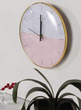 壁挂孤面玻璃挂钟静音扫秒电子钟餐厅装饰壁钟1277