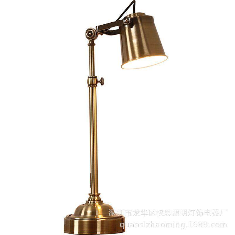 美式复古工业风台灯创意个性餐厅卧式装饰床头灯办公书房学习台灯