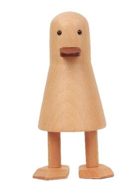 木质鸭子创意动物模型摆件卡通造型家庭办公桌面饰品儿童房装饰