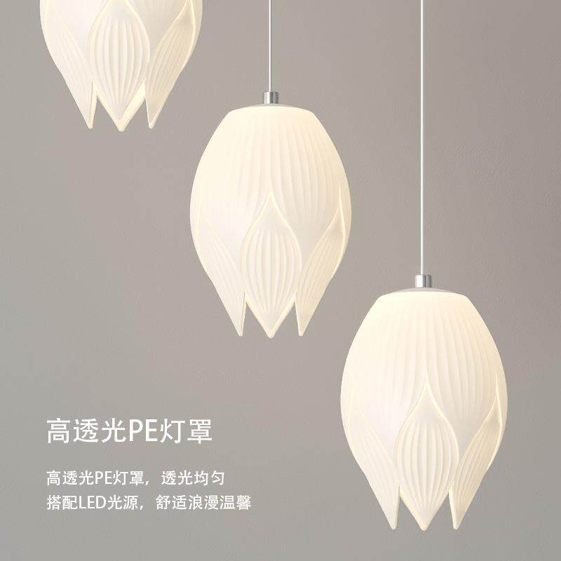 楼梯吊灯奶油风客厅复式公寓loft别墅挑空长吊灯大气led中山灯具