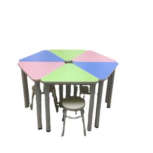 厂家直销彩色阅览桌心理室辅导培训桌课桌椅团体活动桌三角形桌凳