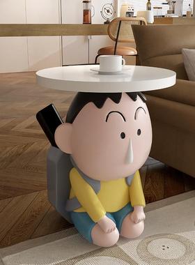 创意轻奢客厅茶几沙发侧边几角几可移动床头柜装饰品阿呆落地摆件