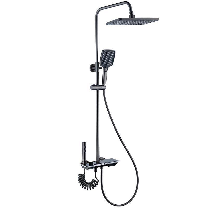 全铜花洒淋浴器套装奶白色浴室装修用数显恒温沐浴恒温花洒