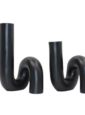 现代简约创意弯曲树脂金属球摆件软装饰工艺品样板间家居摆设