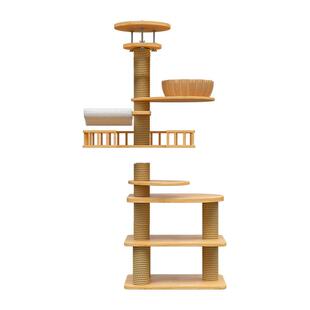 猫爬架通天柱工厂配件实木多层不占地pvc顶天立地猫爬架免打孔树