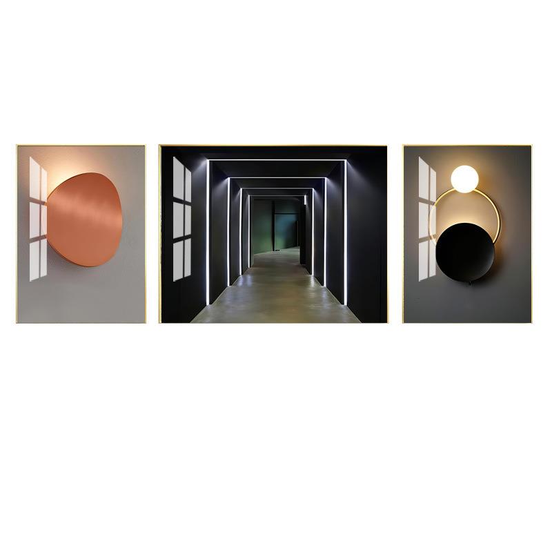 光影如梦现代简约挂画客厅沙发背景墙三联画轻奢简欧风格装饰画