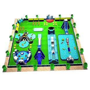 儿童水上乐园大型支架游泳水池充气滑梯充气闯关户外移动游乐设备