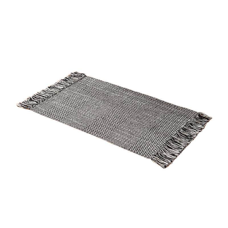 简约棉线编织流苏地毯高级客厅涤棉沙发垫入户地垫卧室飘窗床边毯,居家布艺,家用脚垫,淘宝优惠券,粉丝福利购,淘宝优惠卷