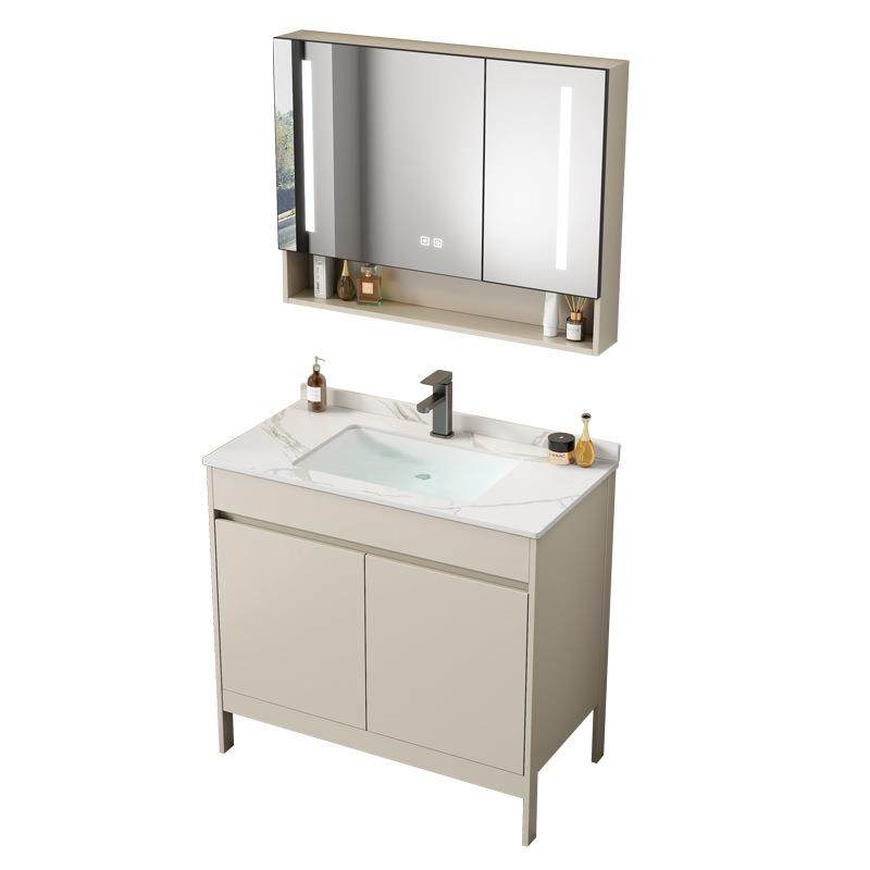 落地式太空铝浴室柜组合卫生间洗脸盆陶瓷一体阳台洗手池洗漱台盆