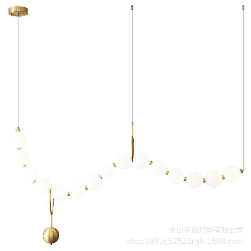 法式奶油风珍珠项链吊灯北欧设计师简约创意客厅餐厅现代轻具