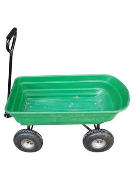 农用花园工具车75L翻斗车绿色载重手推车田园工具翻斗手拉搬运车