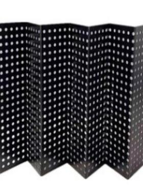 新中式金属黑色屏风摆件样板房售楼部书房客厅家居桌面艺术装饰品