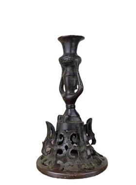 古玩仿古铜器仿三星堆顶尊跪坐人像桌面家用工艺品装饰品家居摆件