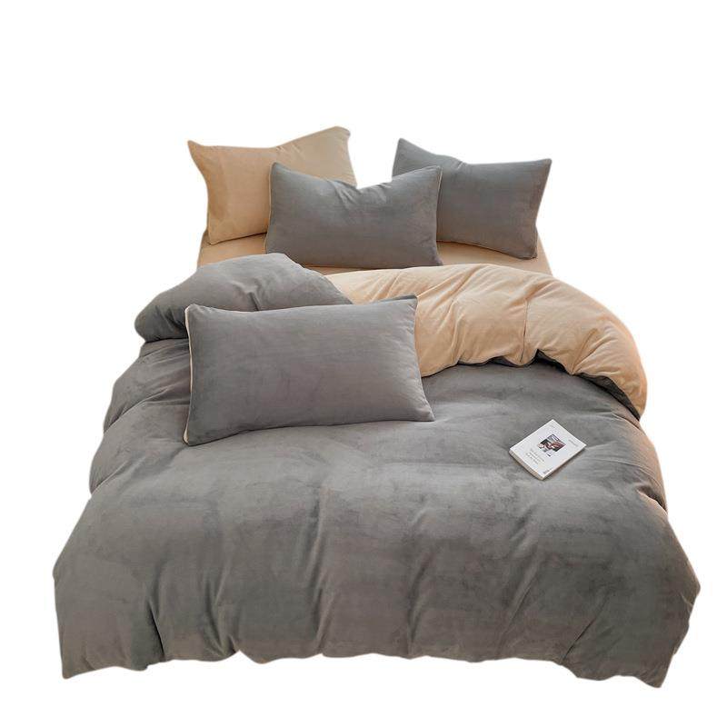 纯色牛奶绒四件套冬季加厚珊瑚绒床单被套南通加绒床上用品三件套,床上用品,床品套件/四件套/多件套,淘宝优惠券,粉丝福利购,淘宝优惠卷