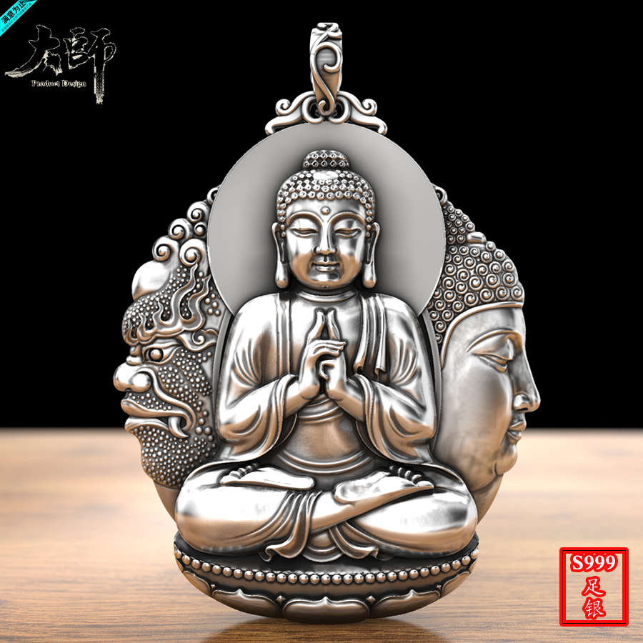 999纯银一念佛魔本命佛项链