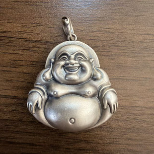 福气满满项链大肚佛吊坠白银999足银项链吊坠男女弥勒佛本命佛