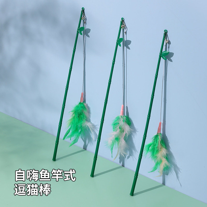工厂新款逗猫棒竹子造型可替换头