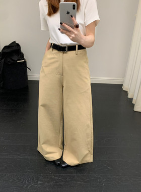 HuaYuanD韩系正品百搭显瘦直筒阔腿休闲裤女舒适258001