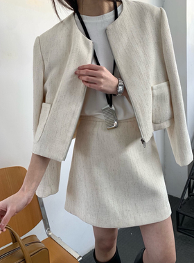 TE韩版T3917正品小个子百搭显瘦短款外套+半身裙套装女