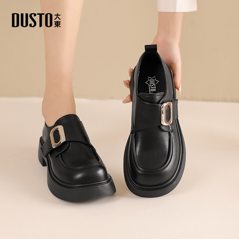 大东乐福鞋女鞋厚底小皮鞋通勤