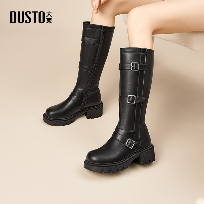 大东女靴长筒靴厚底骑士英伦牛仔