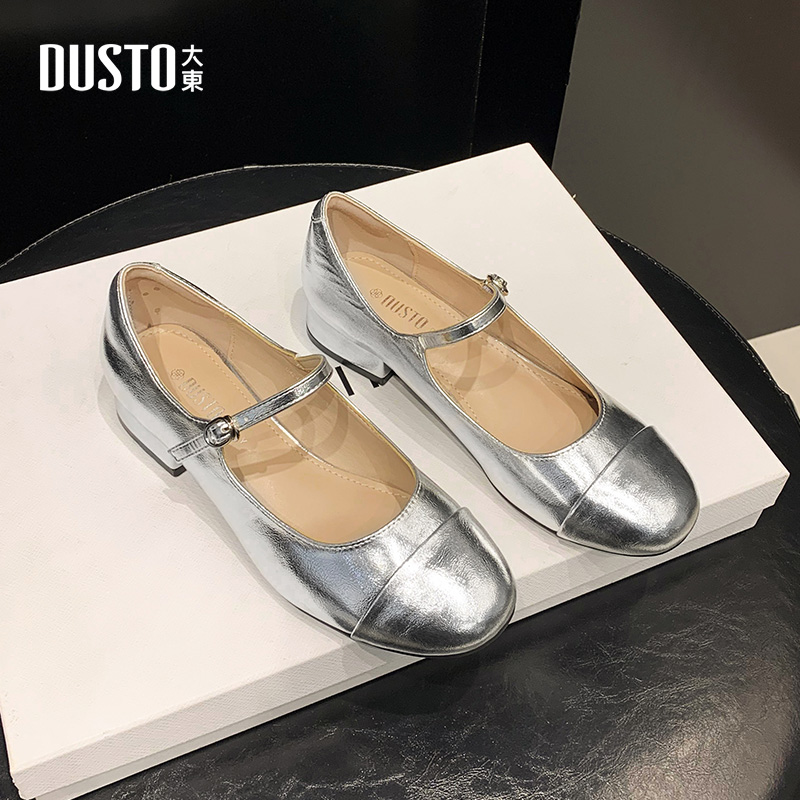 大东玛丽珍鞋方跟圆头休闲女单鞋