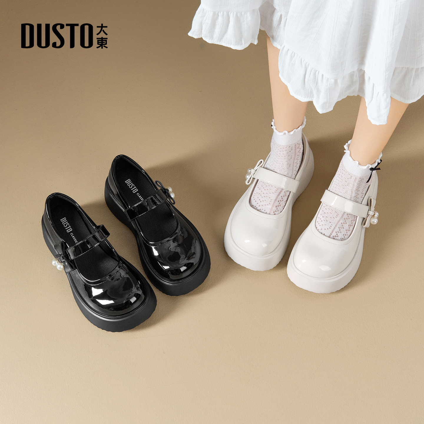 大东玛丽珍女鞋洛丽塔小皮鞋厚底