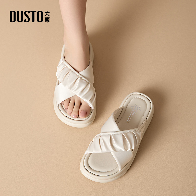 DUSTO/大东休闲厚底圆头沙滩凉拖