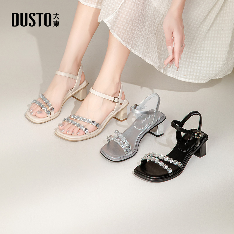 大东凉鞋时尚粗跟高跟通勤女凉鞋