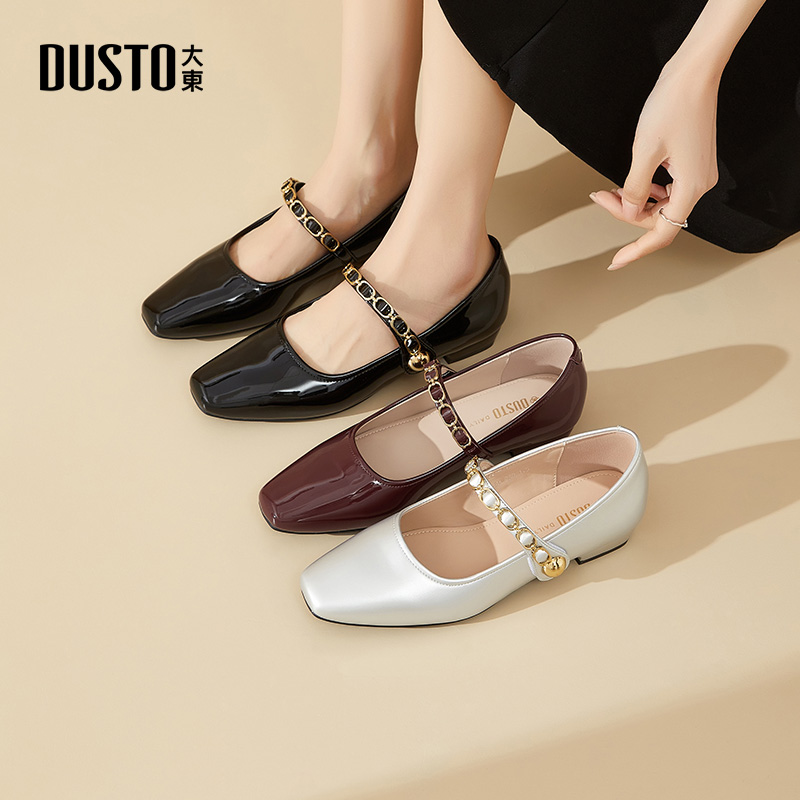 大东玛丽珍鞋时尚方跟低跟女单鞋