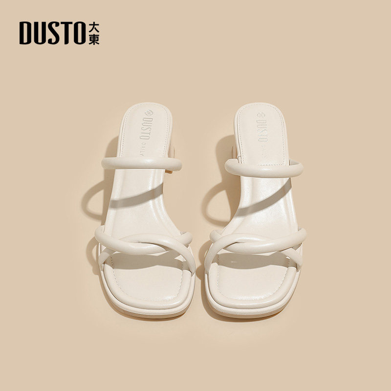 大东高跟拖鞋2026新款夏季两穿仙女风休闲舒适凉鞋女配裙子女凉鞋