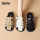 休闲方跟低跟圆头凉拖百搭穆勒鞋 大东包头拖鞋 时尚 新款 女2026夏季