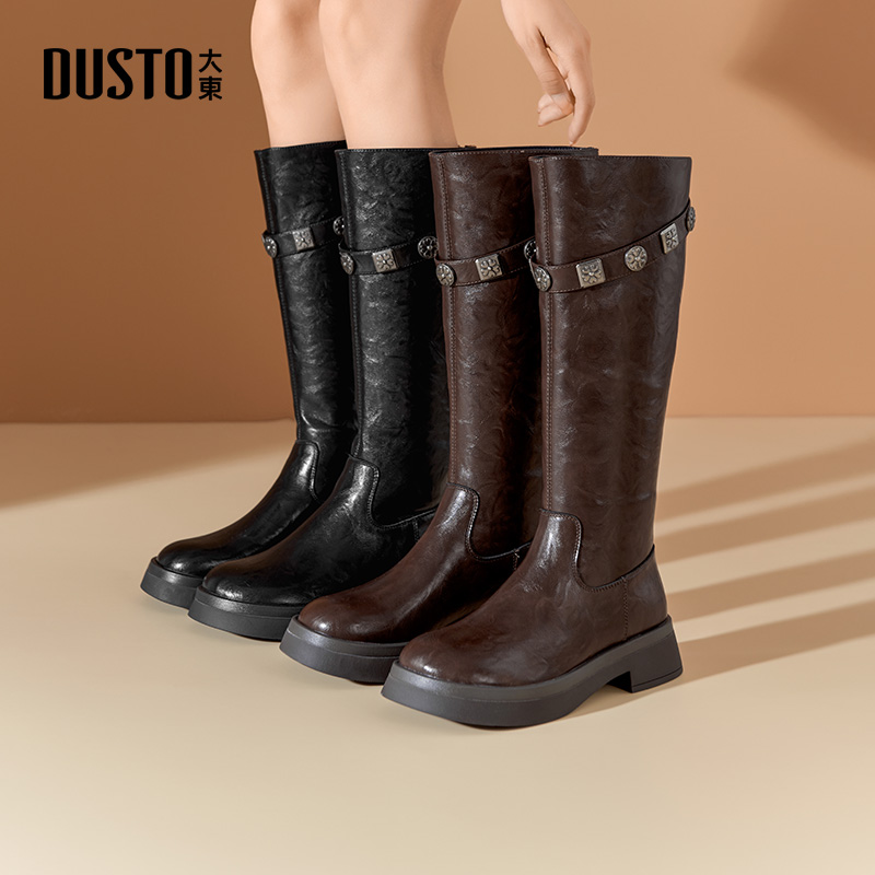 大东女靴骑士靴潮酷机车单里长筒