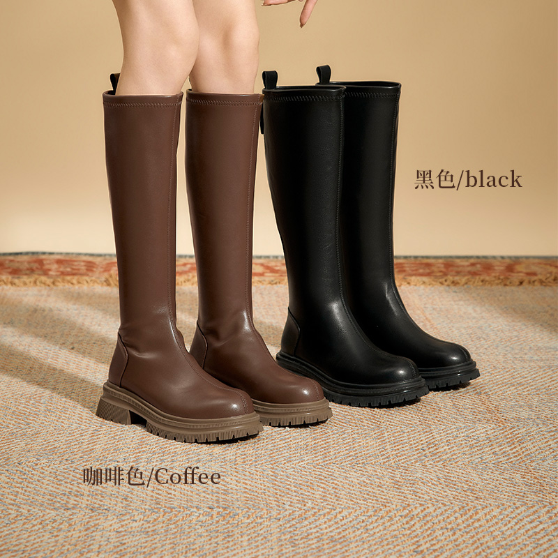 大东骑士靴长靴显瘦增高加绒高筒