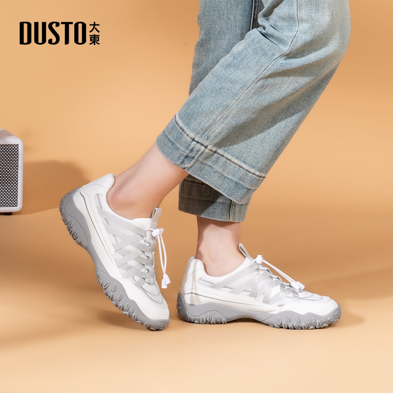 大东网面鞋圆头平底时尚休闲鞋