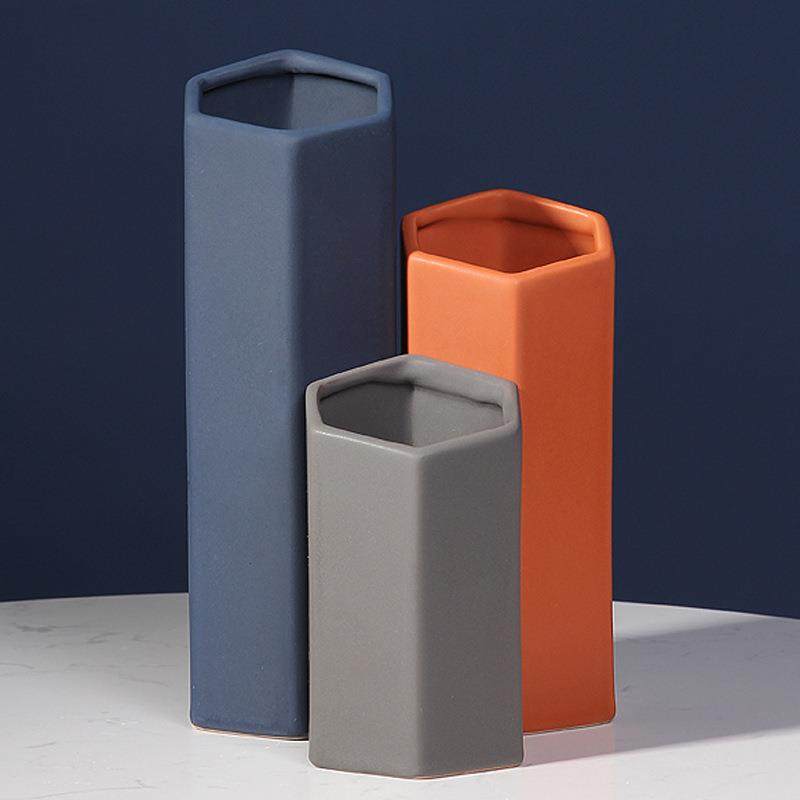 北欧艺术几何陶瓷花瓶莫兰迪创意六边形简约玄关桌面家居装饰摆件,家居饰品,花瓶,淘宝优惠券,粉丝福利购,淘宝优惠卷