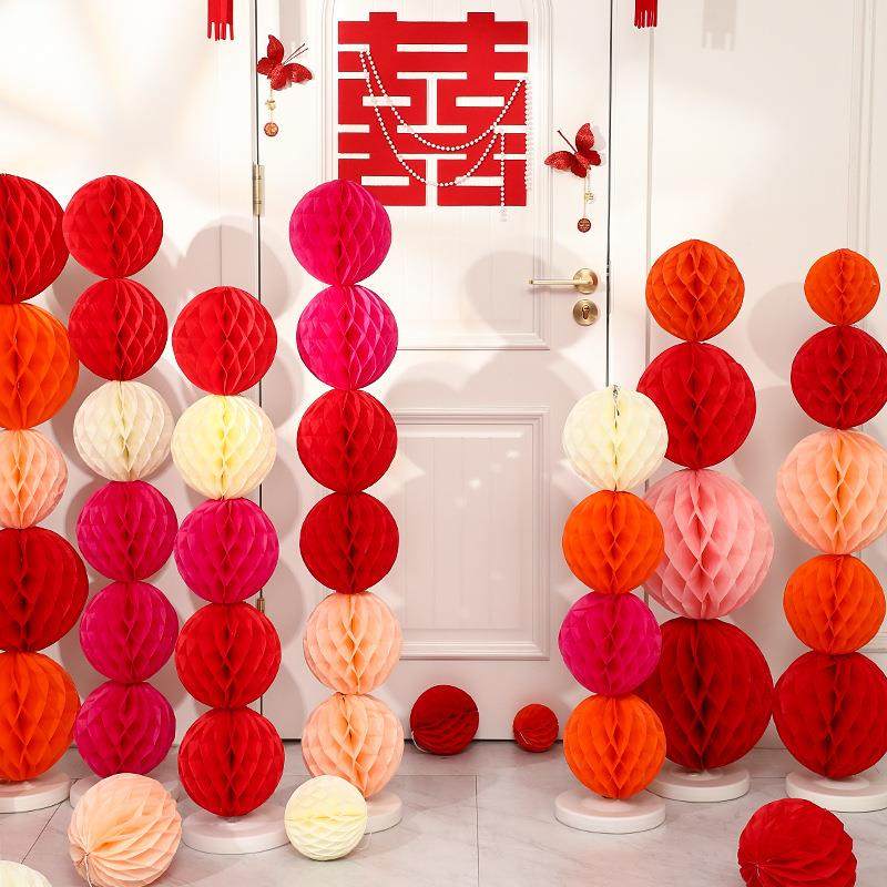 男女方婚礼结婚蜂窝球立柱地飘装饰房间卧室灯笼拉花婚房布置套装,节庆用品/礼品,陪嫁用品套装,淘宝优惠券,粉丝福利购,淘宝优惠卷