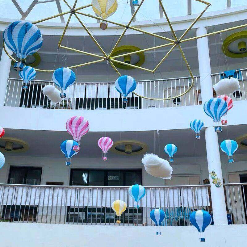 热气球纸灯笼婚庆装饰灯笼拍摄道具生日派对折叠纸幼儿园装扮手工