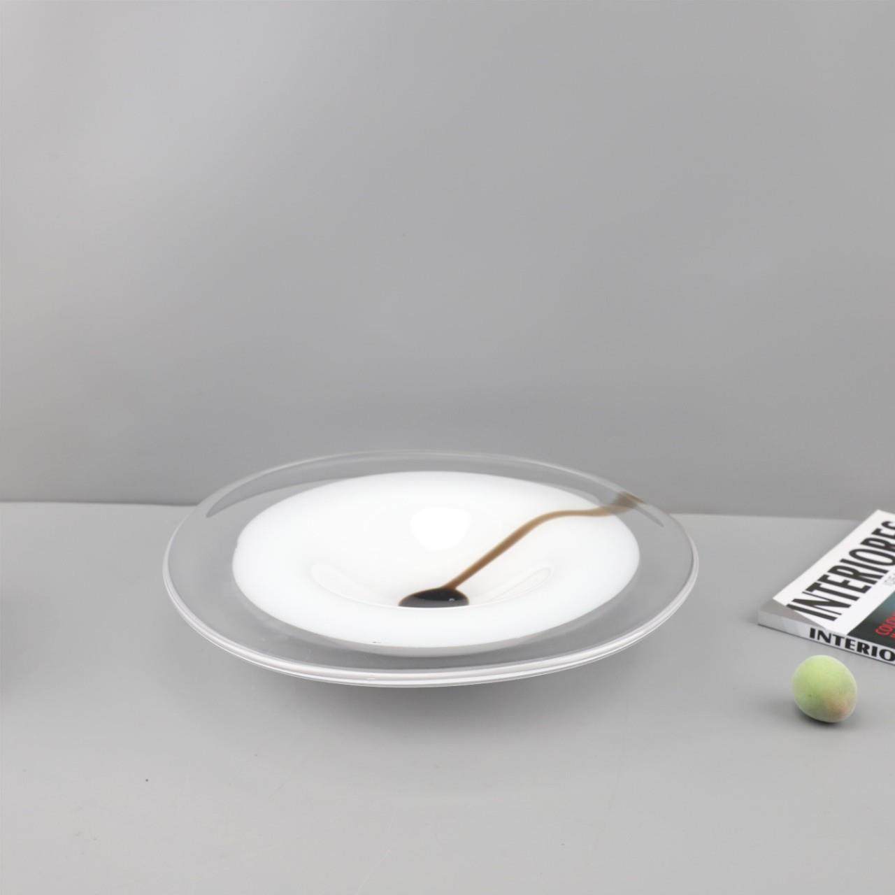 欧式创意白色圆形琉璃果盘托盘桌面摆件客厅餐厅酒店软装家居饰品,家居饰品,果盘/果篓,淘宝优惠券,粉丝福利购,淘宝优惠卷