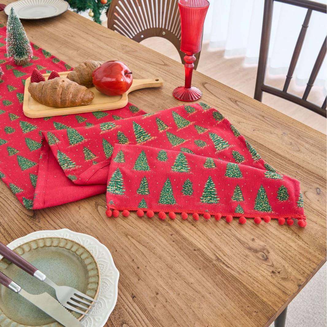 桌旗印花圣诞装饰餐旗绿色烫金茶几电视柜茶席长方形工厂,居家布艺,桌旗,淘宝优惠券,粉丝福利购,淘宝优惠卷